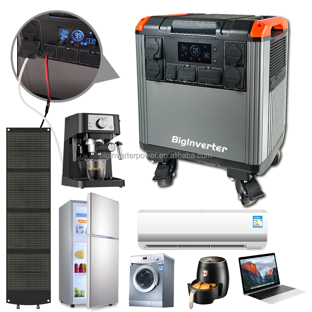 Portable Power Station - เครื่องกำเนิดไฟฟ้าพลังงานแสงอาทิตย์ 5000W 5000Wh LiFePO4 สถานีไฟฟ้าพกพาพร้อมแผงโซลาร์เซลล์ จัดส่งฟรี