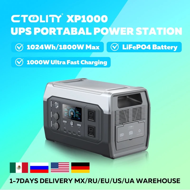 Portable Power Station - 【ขายดีที่สุด】CTOLITY XP1000 1800W เครื่องกำเนิดไฟฟ้าพลังงานแสงอาทิตย์แบบพกพา 1024WH แบตเตอรี่