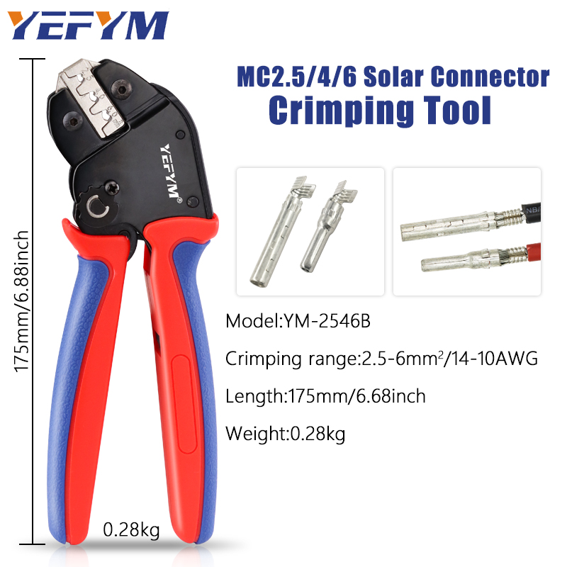 Mc4 Crimping Tool - Solar Crimper เครื่องมือ YM-2546B สําหรับ MC2.5/4/6mm2
