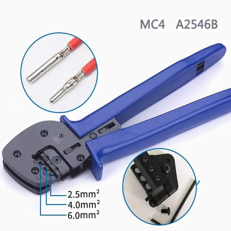 Mc4 Crimping Tool - คีมย้ำสายโซลาร์เซลล์ A-2546B แบบมีระบบแร็ทเช็ต สำหรับขั้วต่อ MC4