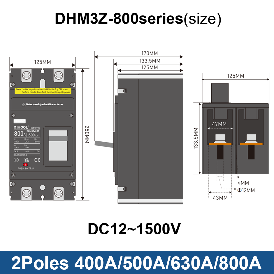 เบรกเกอร์วงจรแบบหล่อขึ้นรูป DC - Ac Surge Protector บทวิจารณ์และราคา