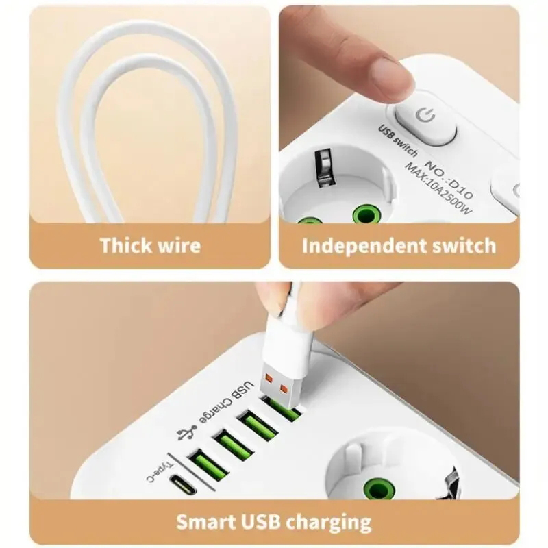 ปลั๊กพ่วงอัจฉริยะ 6 ช่อง สายยา - Ac Surge Protector บทวิจารณ์และราคา
